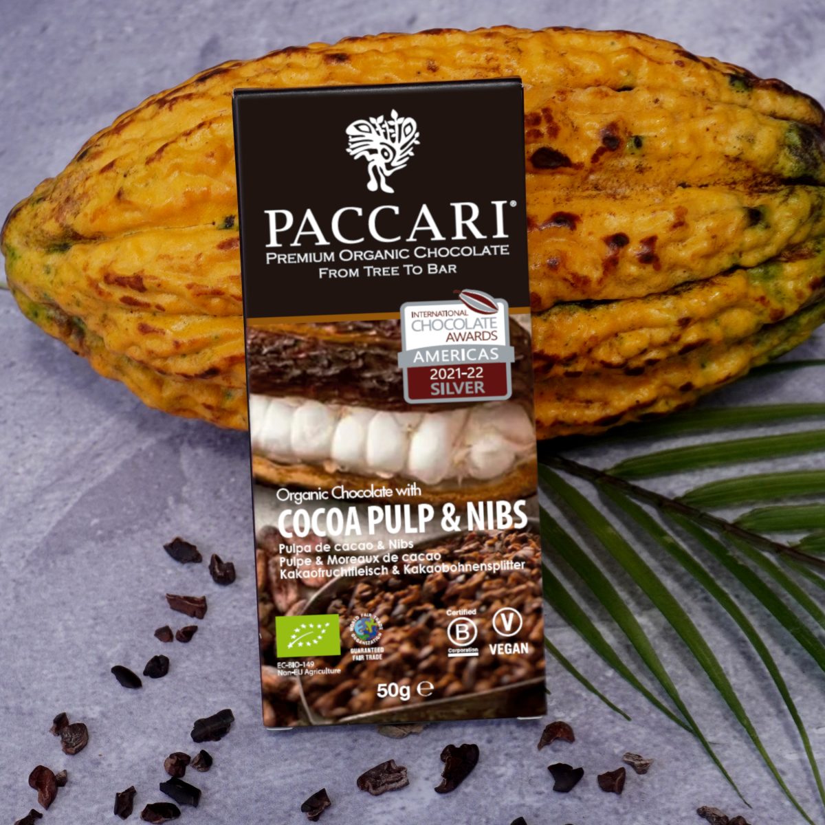 Cioccolato Biologico con Polpa di Cacao e Pennini -  60% Cacao Paccari – Ecuador