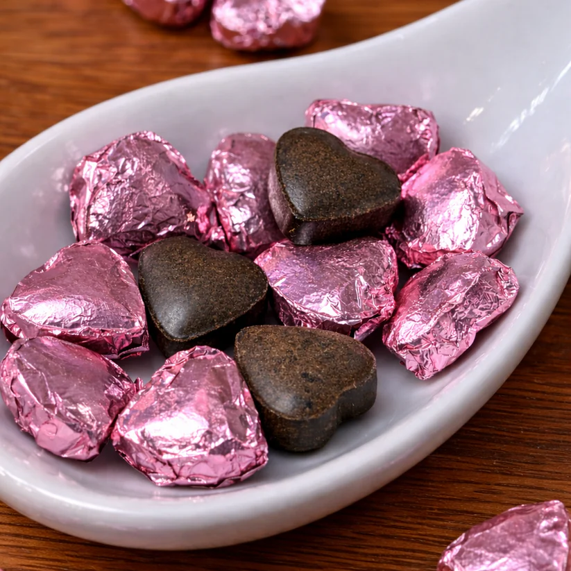 Resina di tè a cuore con boccioli di rosa Resina di tè a cuore con boccioli di rosa